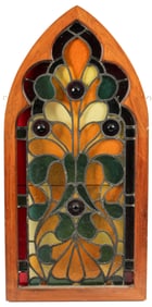 Stained Glass Pointed Arch Window Panel