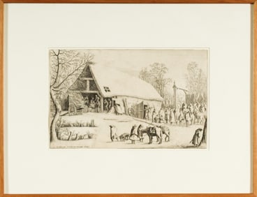 Wenzel Hollar (Czech, 1607-1677) Visit of the Three Wise Men, Etching, 17th Century