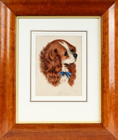 19th Century English School Cavalier King Charles Spaniel Portrait Painting