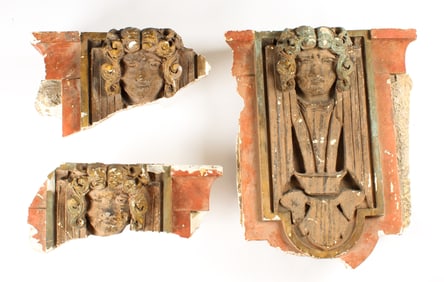 Three Neoclassical Art Deco Architectural Plaster Sculptures / Elements, Chicago