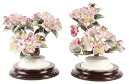 Dorothy Doughty Royal Worcester Apple Blossom and Bee Porcelain Figurines