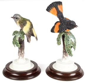 Dorothy Doughty Royal Worcester Porcelain American Redstart Figurines