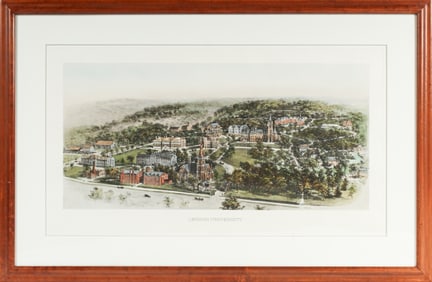Richard Rummell Lehigh University Hand Colored Engraving