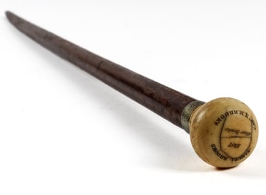 Antique 1807 Walking Stick / Cane, Captain Newton M. Brooks