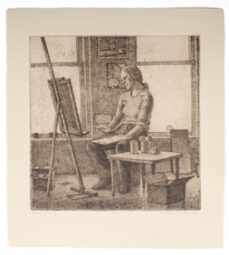 Gillian Pederson-Krag (American, B. 1938) Studio Interior, Signed Etching