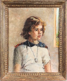 Blanche Rothschild (American/NY, 1893-1988) Portrait, Oil on Canvas Painting