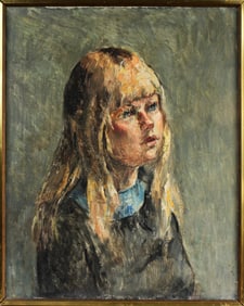 Blanche Rothschild (American/NY, 1893-1988) Portrait, Signed Oil on Canvas Painting