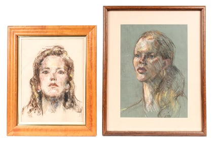 Blanche Rothschild (American/NY, 1893-1988) Two Pastel Portrait Paintings