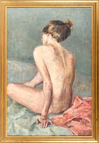 Blanche Rothschild (American / NY, 1893-1988) Nude, Oil on Canvas Painting