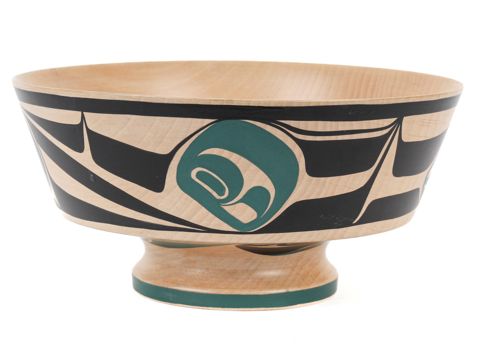 Harris Smith Lalkawilas (Kwakwaka'wakw, 1942-2005) 1996 Alder Footed Bowl (1 of 5)