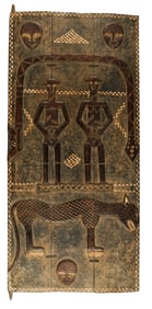 African Carved Baule Wood Door, 78"