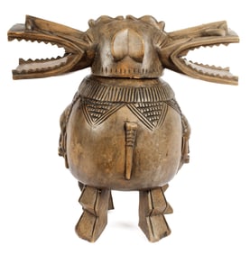 African Senufo Carved Lidded Fertility / Storage Vessel, Ivory Coast