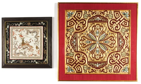 Two Chinese Silk Embroideries