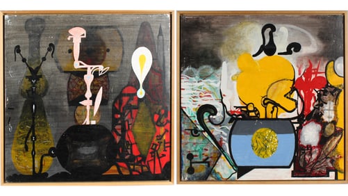 Rodger LaPelle (American, 1936-2020) Two TV Series Oil on Board Paintings