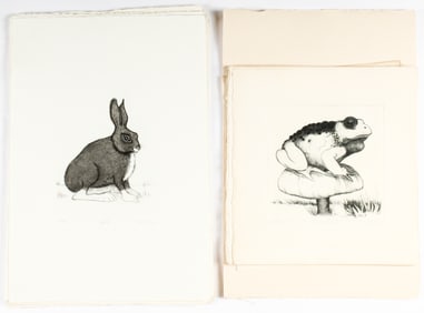 Christine McGinnis (American, 1937-2019) 35 Etchings, Toad and Rabbit