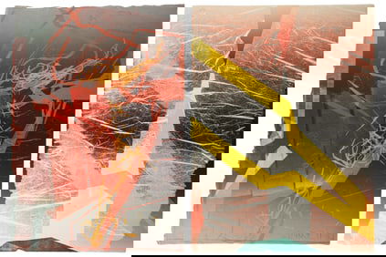 Two Modernist Abstract Serigraphs Signed Sewell