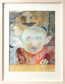 Sidney Goodman (American, 1936 -2013) Self Portrait, Pastel on Paper