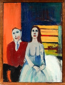 Christine McGinnis (American, 1937-2019) Couple, Oil on Canvas Painting