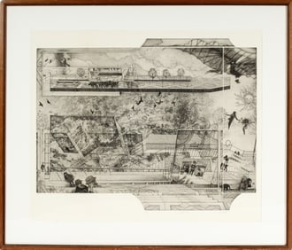 Peter Milton (American, B. 1930) A Sky Blue Life, Signed Etching