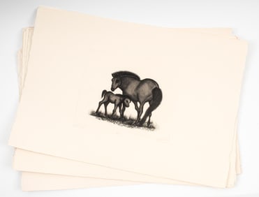 Christine McGinnis (American, 1937-2019) Twenty Signed Etchings "Horses"