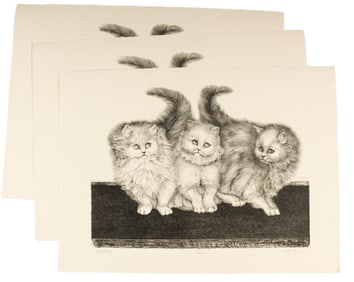 Christine McGinnis (American, 1937-2019) Seven Large Signed Artists Proof Etchings "Trio"