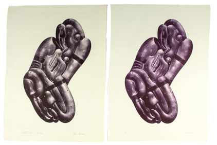 Clayton Anderson (American, B. 1943) Two Signed Lithographs, "Sweating Form"