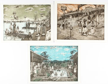 Stanley Louis Rosenthal (American, 1942-2015) Three Signed Etchings