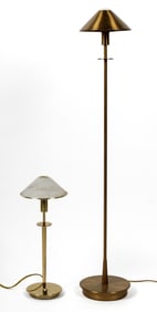 Holtkotter Leuchten Brass Floor Lamp, Table Lamp