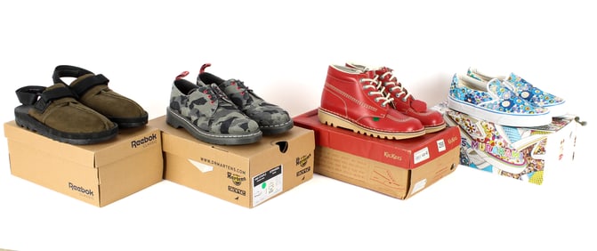 NIB Takashi Murakami Vans Vault Shoes, Kickers Red Leather Sz 40, Dr. Martens AirWair, Reebok