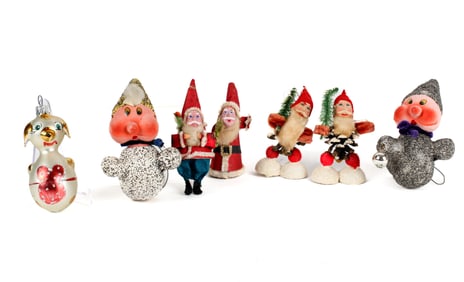 Japanese Vintage and Mid Century Christmas Ornaments, Figures