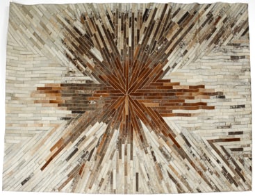 Modern Stitched Patchwork Cowhide Rug
