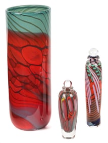 Steven Main Studio Art Glass Vase, Perfume Bottles