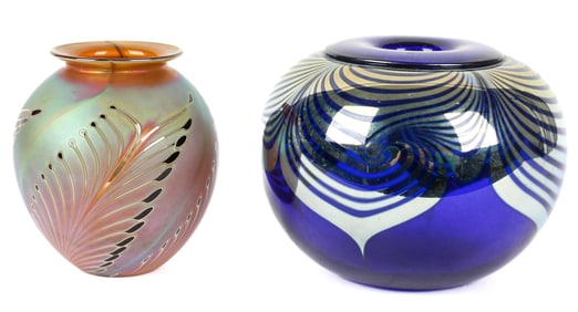 Two Studio Art Glass Vases, Steven Correia, Craig Zweifel