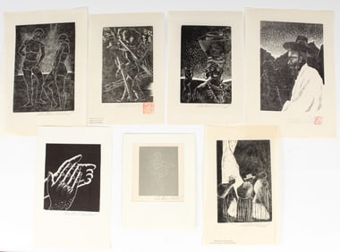 Bertram Reibel (American, 1901-1993) Art Deco Style Wood Engravings