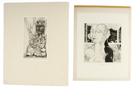 Mitchell Siporin, Eberhard Eggers, Two Etchings, King David