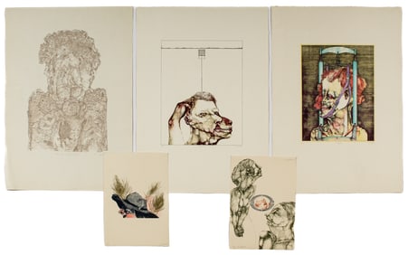 Reiner Schwarz (German, B. 1940) Five Surreal Color Lithographs