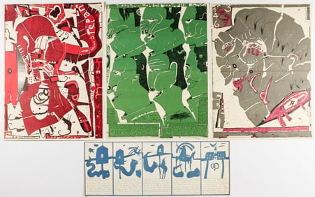 Horst Janssen (German, 1929-1995) Four Lithographs