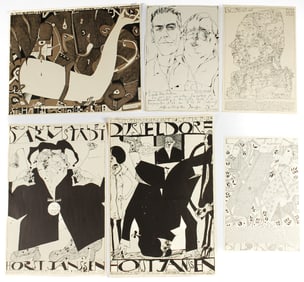 Horst Janssen (German, 1929-1995) Six Signed Exhibition Posters, Darmstadt, Dusseldorf Etc