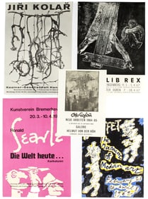 Five Vintage Art Exhibit Posters, Jean Dubuffet MOMA, Jiri Kolar, Searle, Etc.