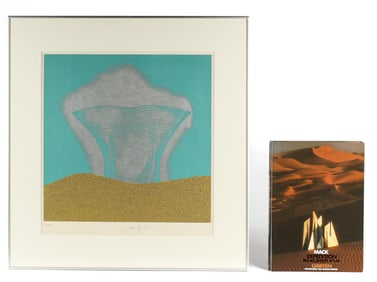 Heinz Mack (German, B. 1931) Signed & Numbered Serigraph 'Erscheinung eines Flugels in der Wueste,'