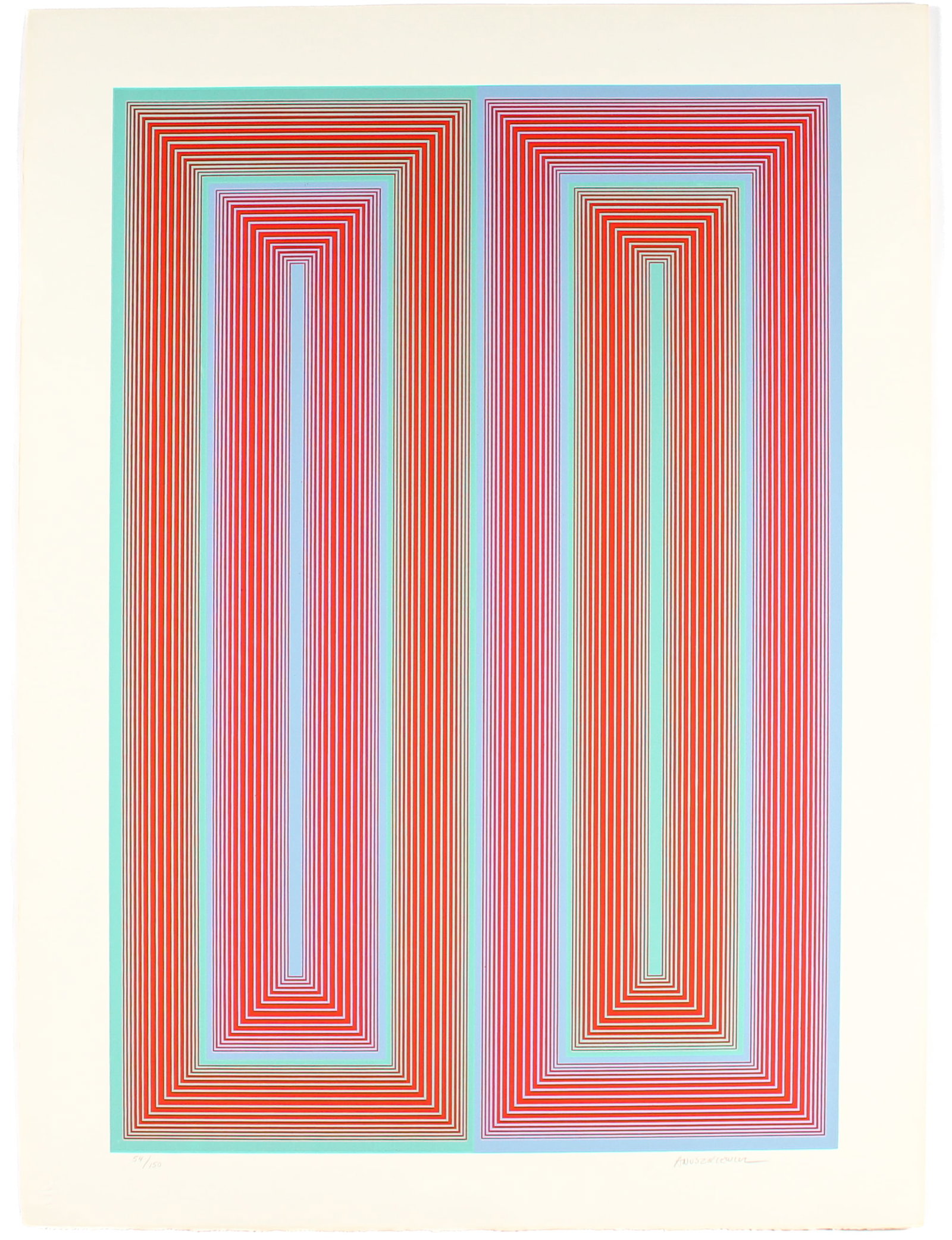 Richard Anuszkiewicz (American, 1930-2020) Untitled, From The Peace Portfolio, Signed & Numbered (1 of 4)