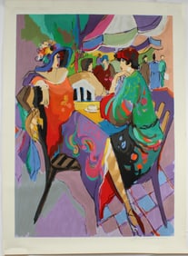 Isaac Maimon (Israeli, B. 1951) The Corner Cafe Signed Color Serigraph