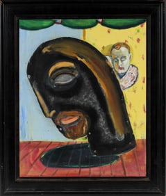 Michael Byron (American, B. 1954) Mixed Media Portrait, 1985