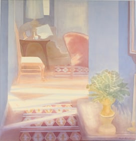 Cecilia Burnett (American, Contemporary) Antique Kilim, Acrylic on Canvas Painting