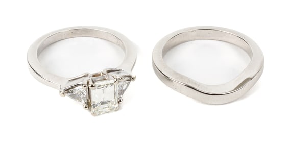 Platinum Diamond Wedding Set