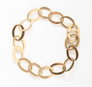 An 18K Gold Link Bracelet Made In Germany