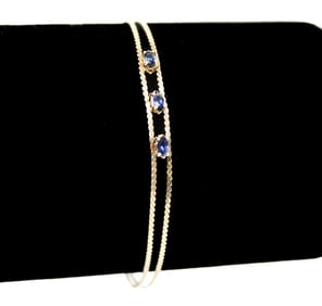 A 14K Gold And Sapphire Bracelet