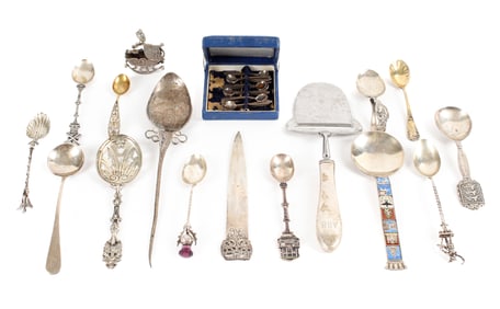 Sterling Silver Spoons, Shawl Pin, Etc.