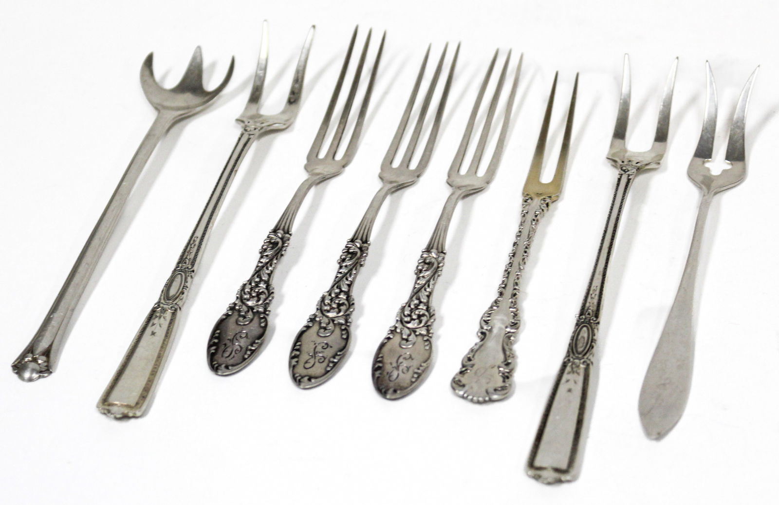 Group of Eight Sterling Silver Serving Forks (1 of 5)