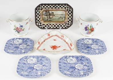 Estate Ceramics Incl. Richard Ginori, Mackenzie Childs, Herend, Tiffany